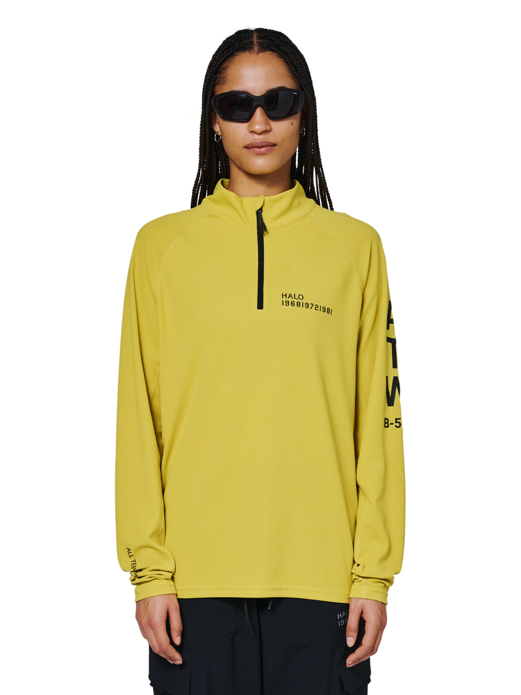 HALO SORONA HALF ZIP, WARM OLIVE, model