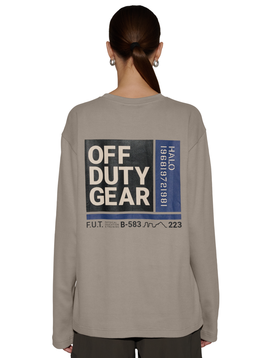 HALO GEAR WAFFLE L/S T-SHIRT 01, MOURNING DOVE, model