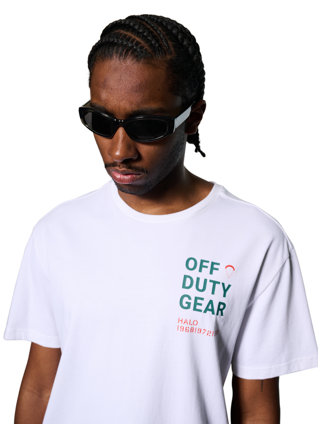 HALO AIR FORCE T-SHIRT, WHITE, model