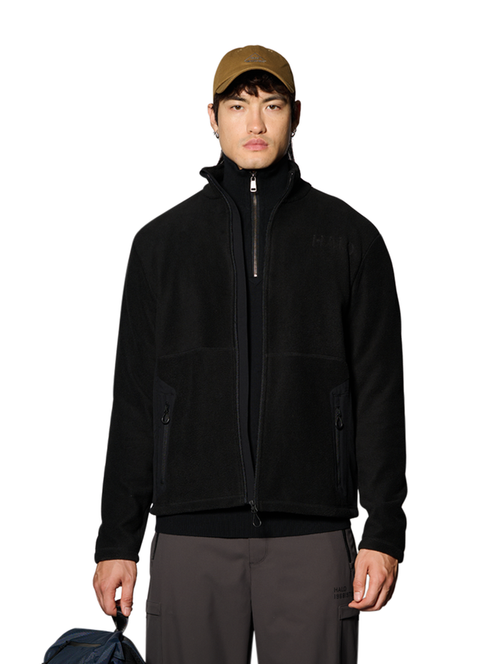 HALO ATW TEDDY FLEECE JACKET, BLACK, model