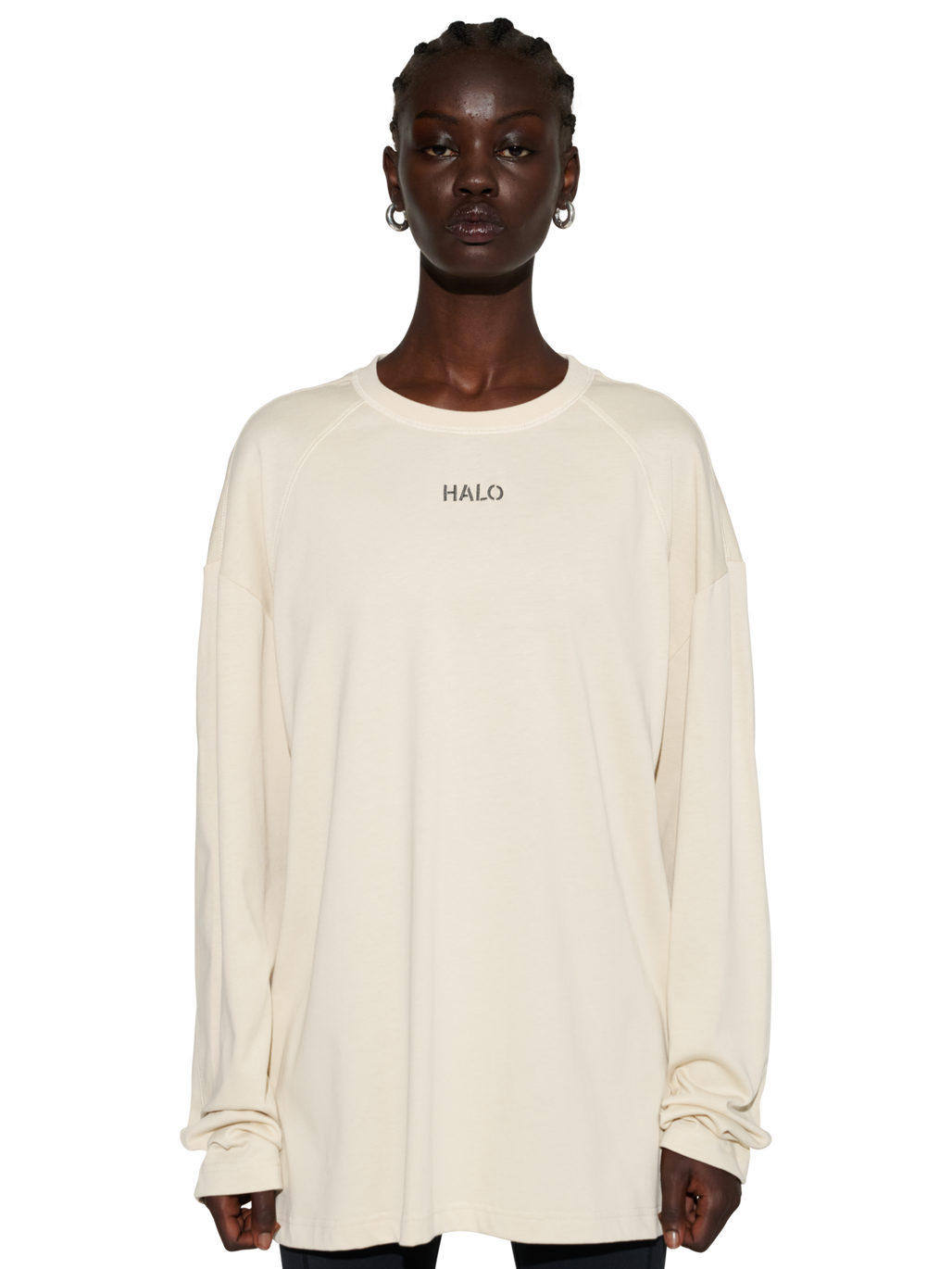 HALO CORDURA L/S T-SHIRT, OYSTER GRAY, model
