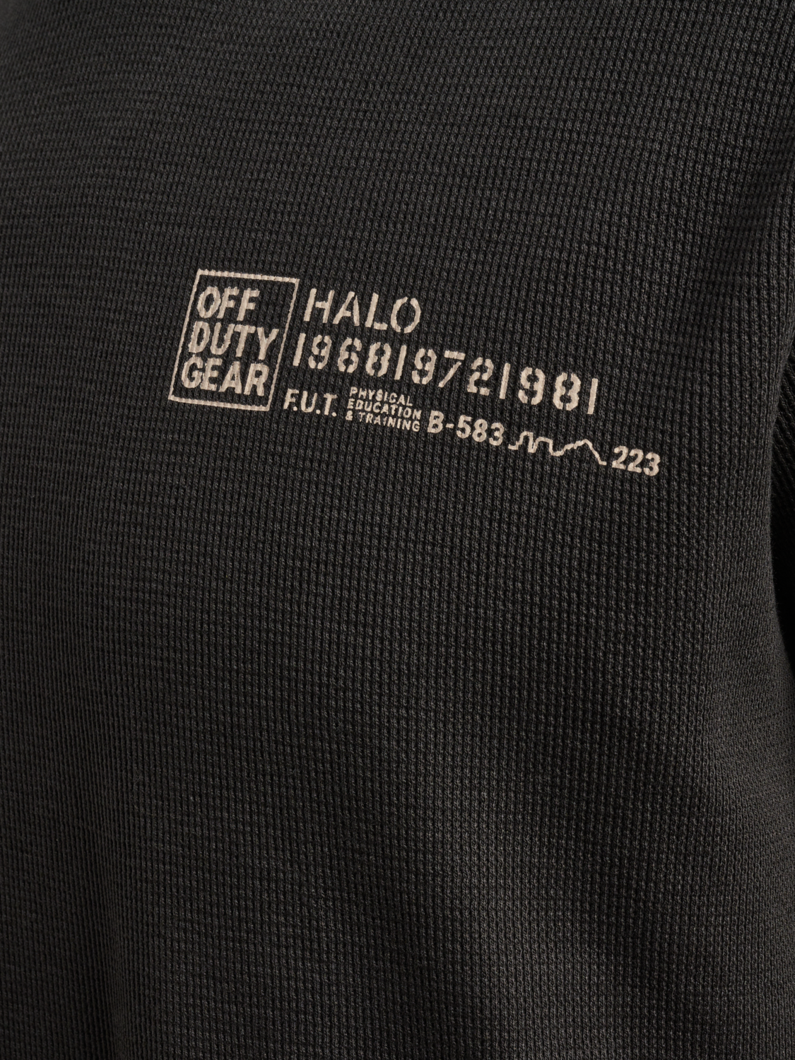 HALO GEAR WAFFLE L/S T-SHIRT 01, RAVEN, packshot