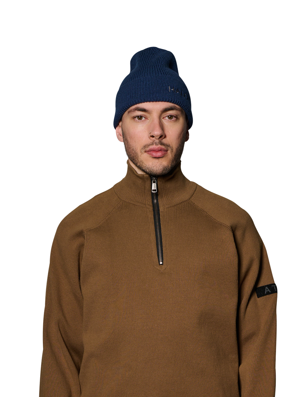 HALO WOOL MIX BEANIE, SARGASSO SEA, model