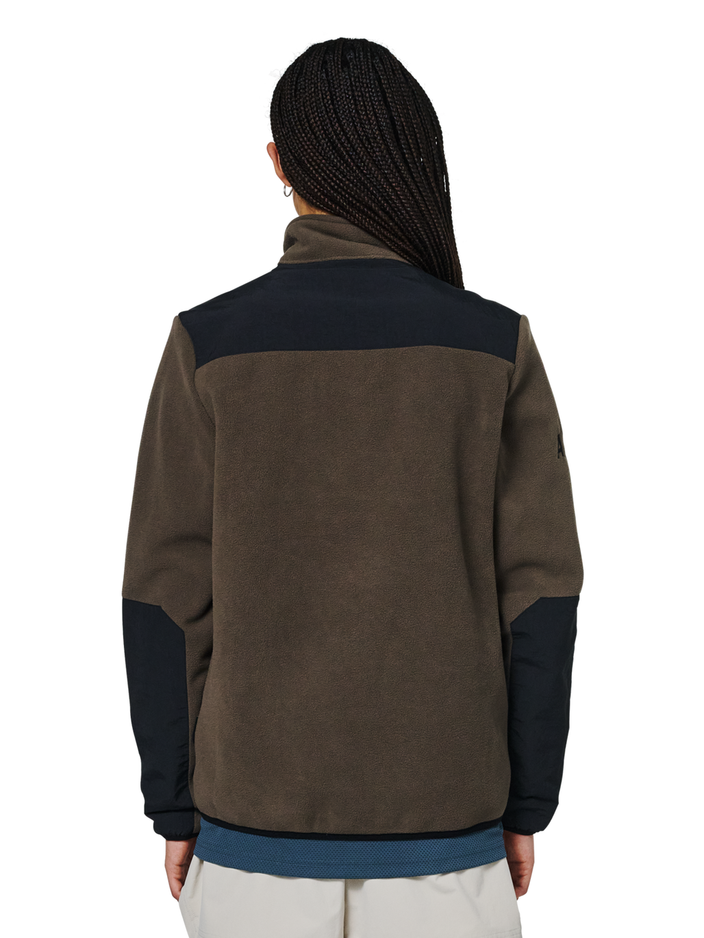 HALO BLOCKED ZIP FLEECE, MAJOR BROWN, model