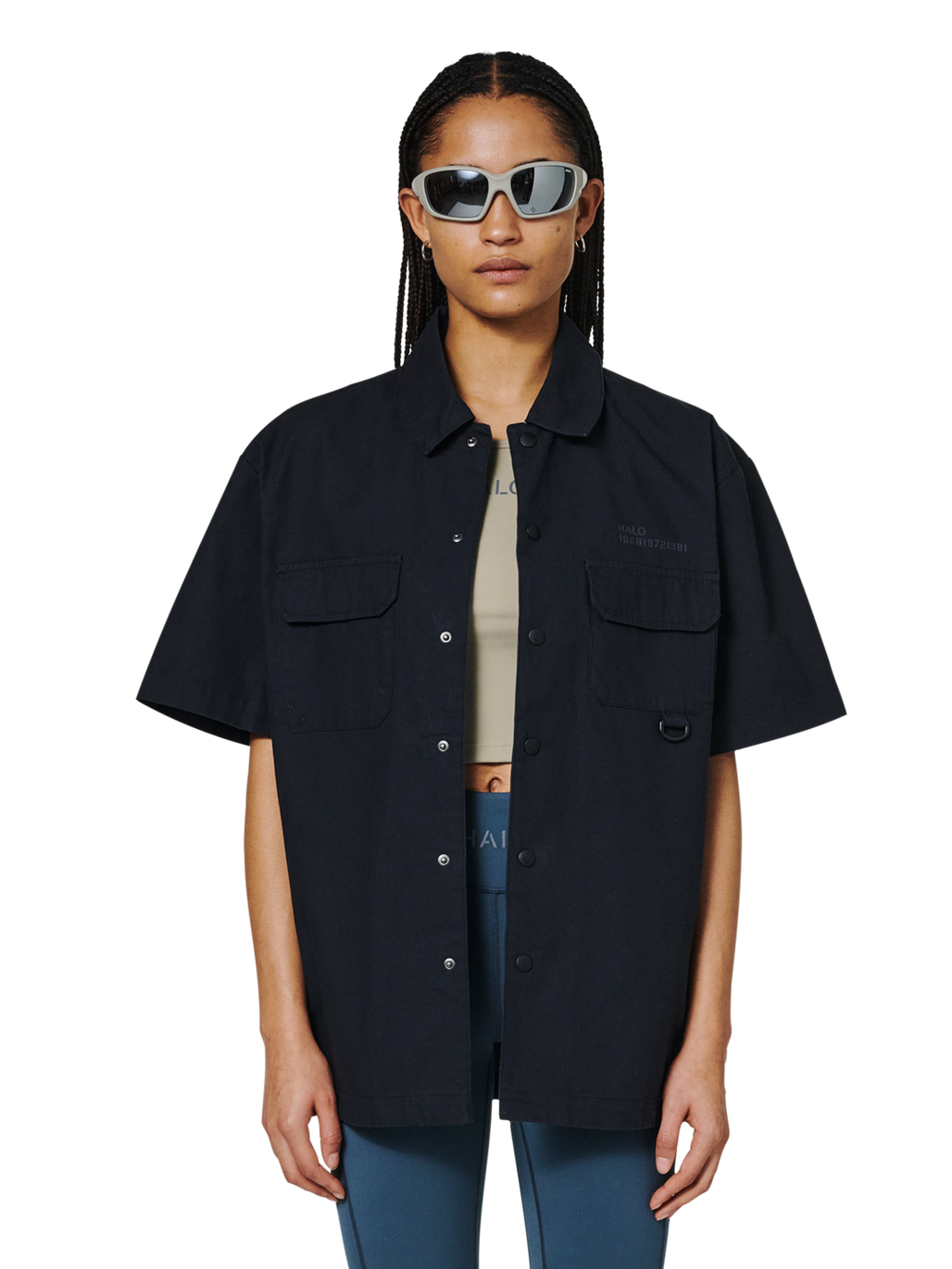 HALO COMMAND SS SHIRT, BLACK, model