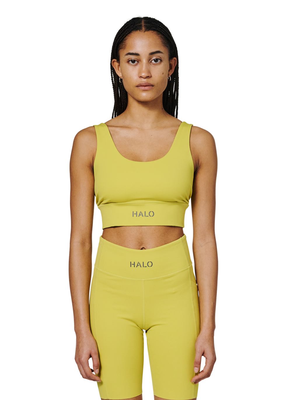 HALO WOMEN TRAINING BRA, WARM OLIVE, model
