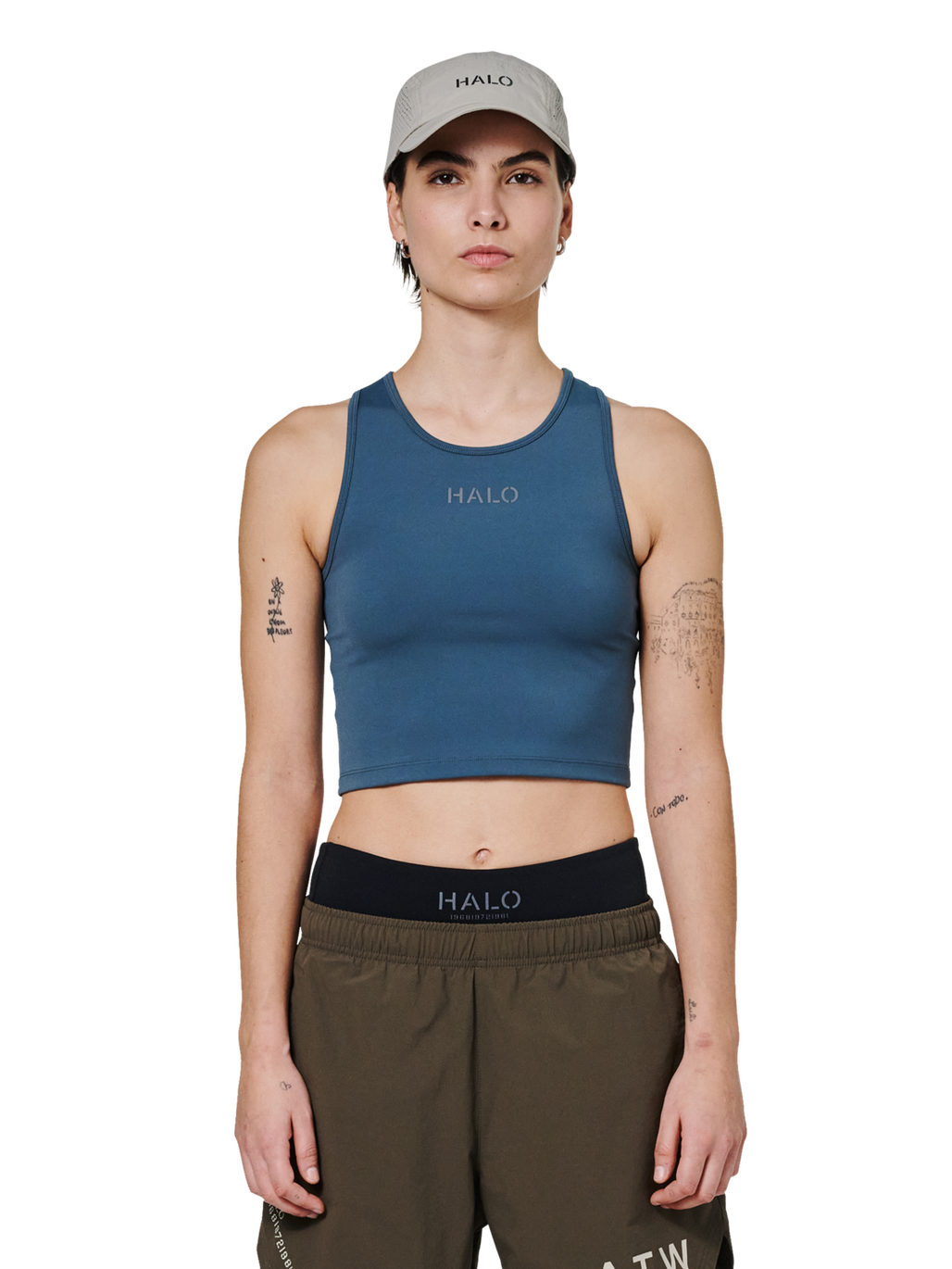 HALO WOMEN TRAINING TOP, DARK SLATE, model