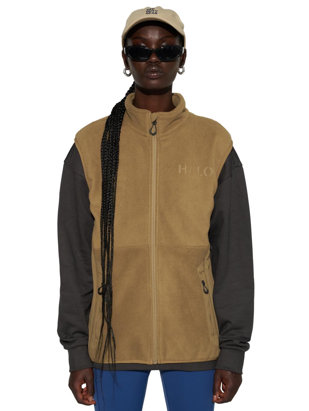 HALO ATW TEDDY FLEECE VEST, KANGAROO, model