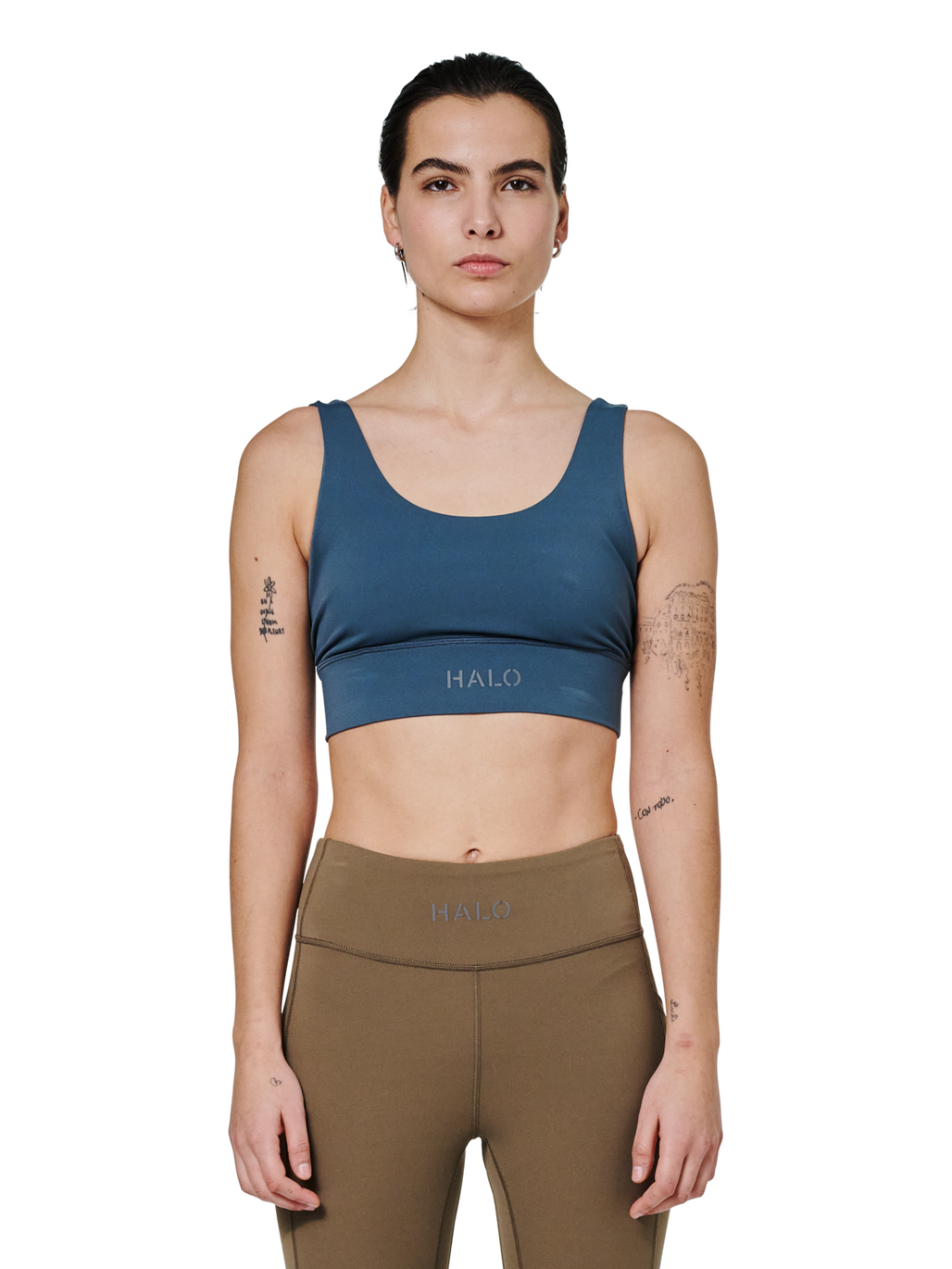 HALO WOMEN TRAINING BRA, DARK SLATE, model
