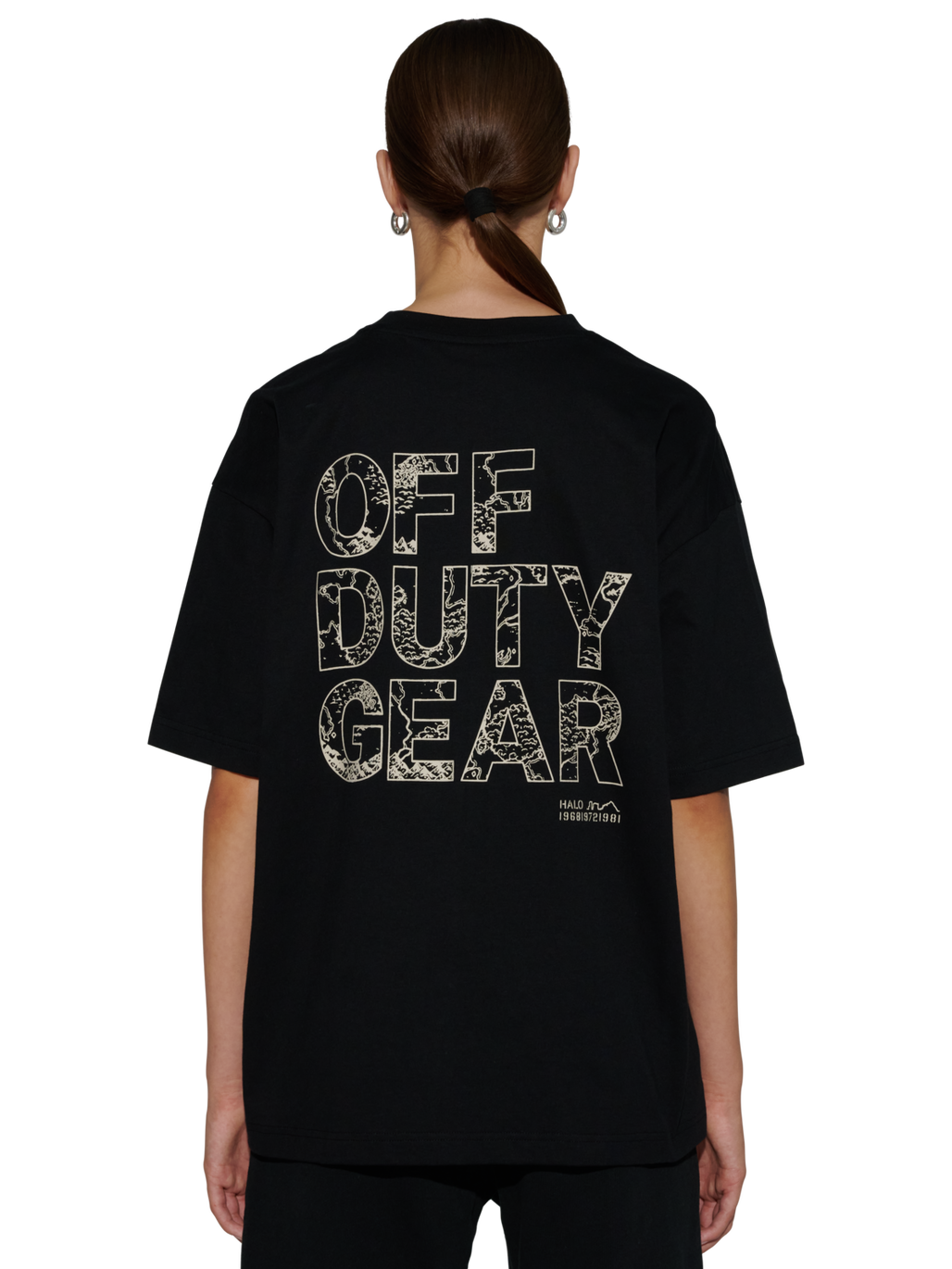 HALO GRAPHIC T-SHIRT BOXY 01, BLACK, model