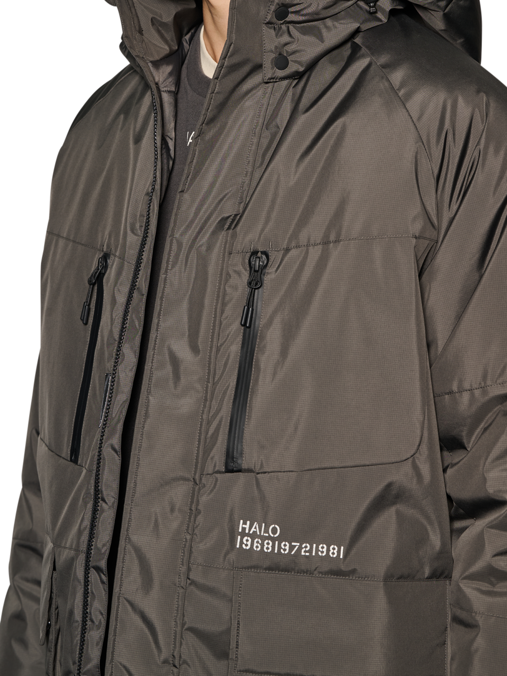 HALO SHIELD THERMOLITE PARKA, RAVEN, model