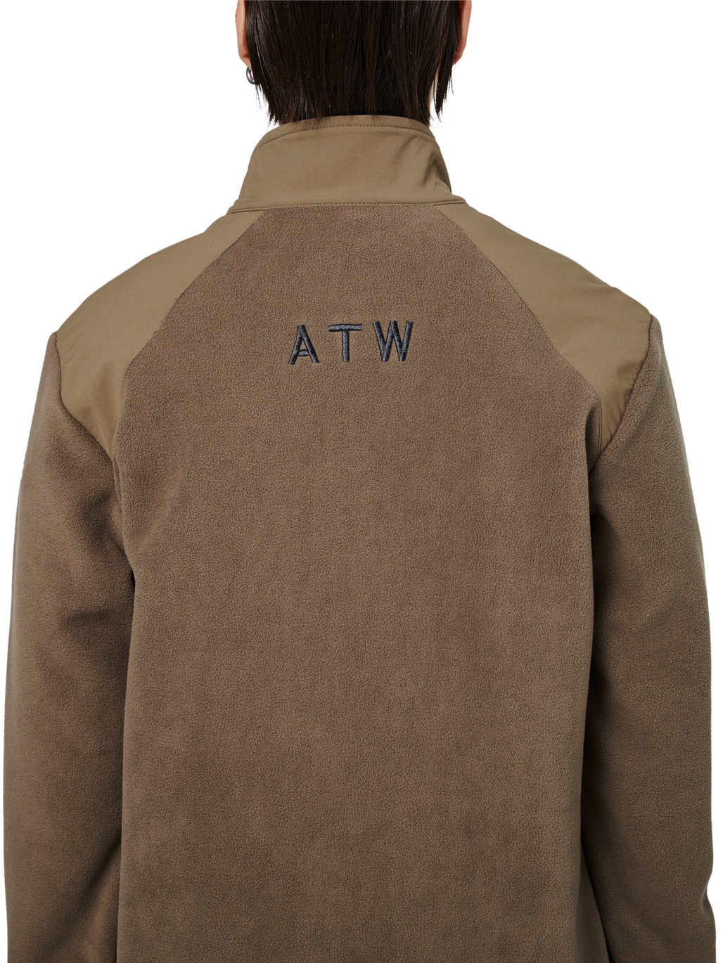 HALO PANELED FLEECE JACKET, CHOCOLATE CHIP, model