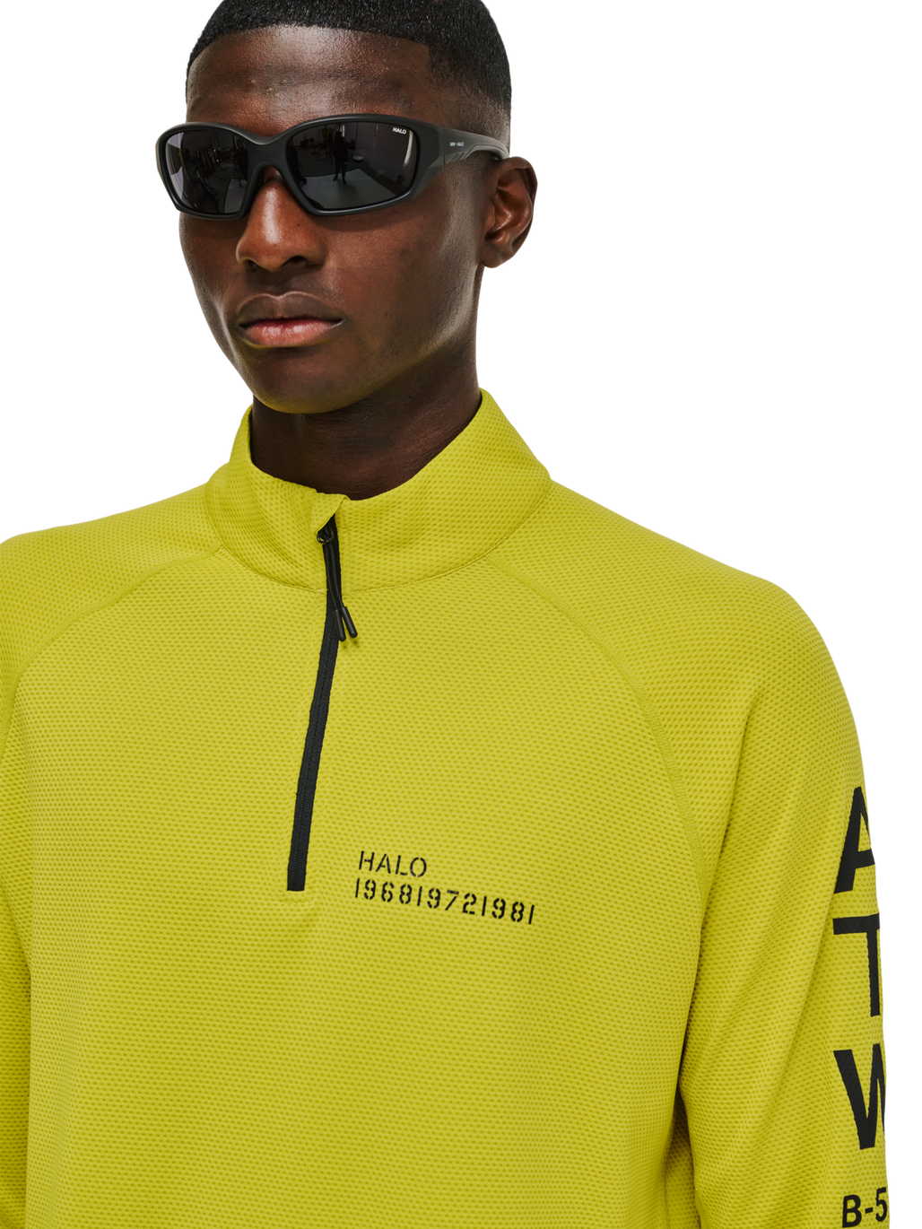 HALO SORONA HALF ZIP, WARM OLIVE, model