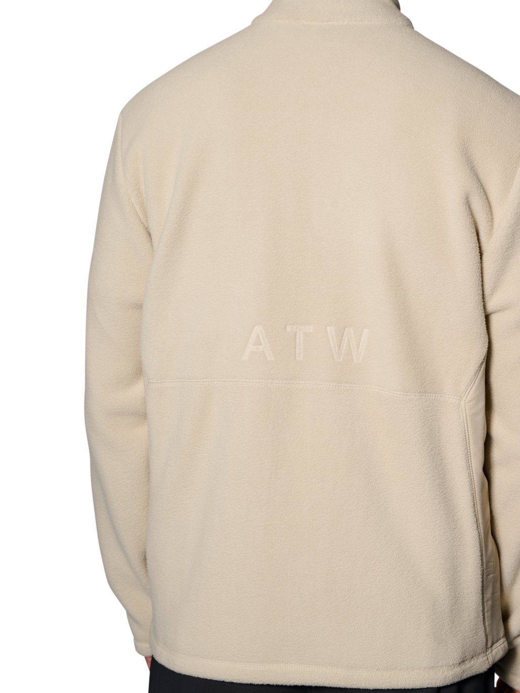 HALO ATW TEDDY FLEECE JACKET, OYSTER GRAY, model