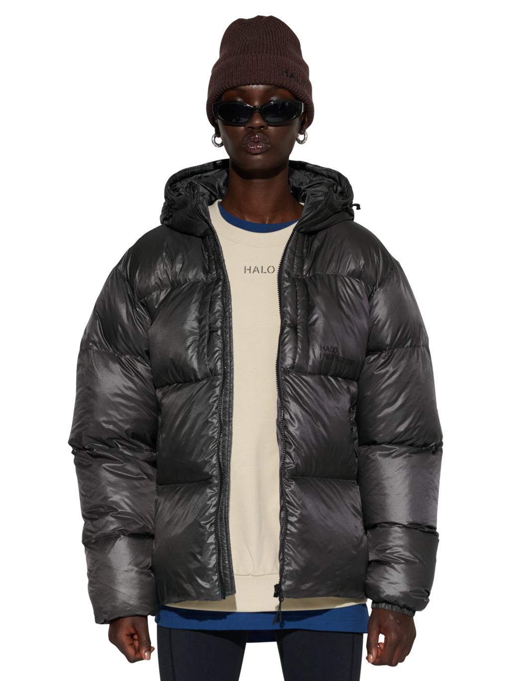 HALO TROOPER DOWN  JACKET, RAVEN, model