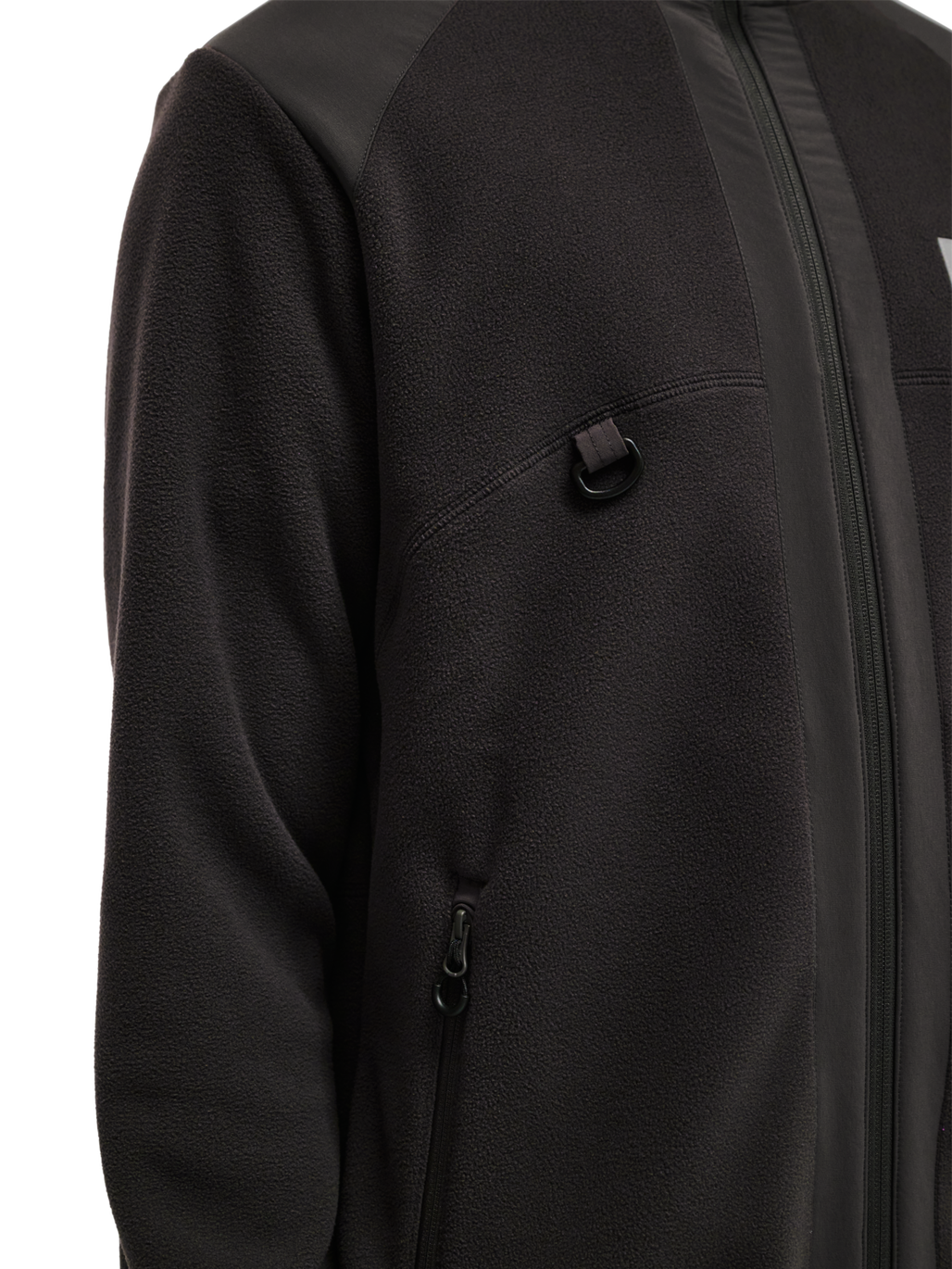 HALO DBU PANELED FLEECE JACKET, RAVEN, model