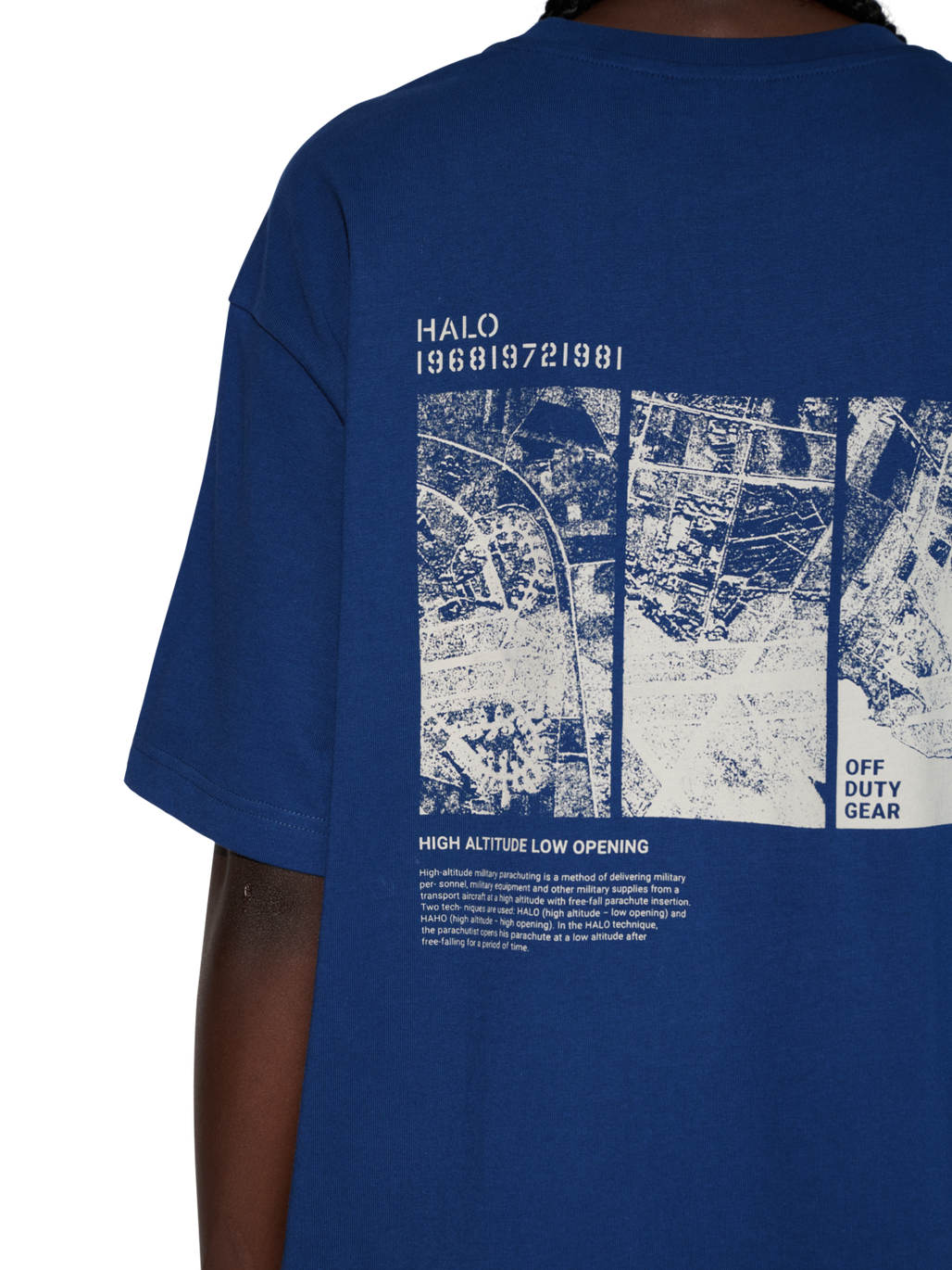 HALO MAP T-SHIRT, SARGASSO SEA, model