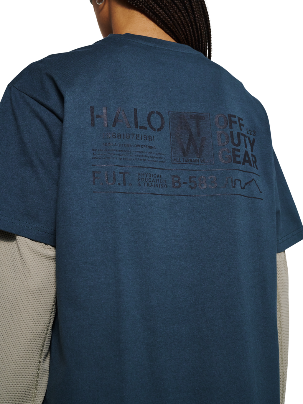 HALO GRAPHIC T-SHIRT 03, DARK SLATE, model