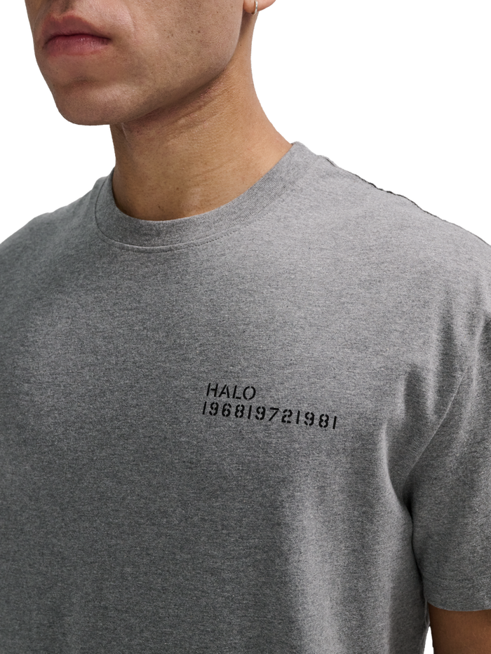 HALO ESSENTIAL T-SHIRT, GREY MELANGE, model