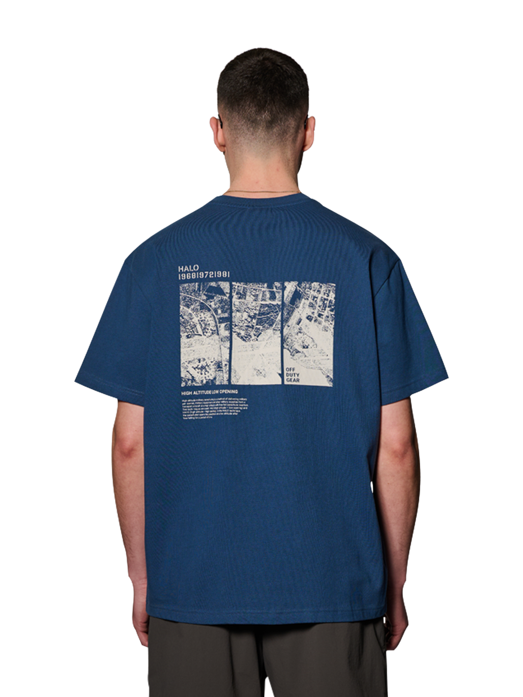HALO MAP T-SHIRT, SARGASSO SEA, model