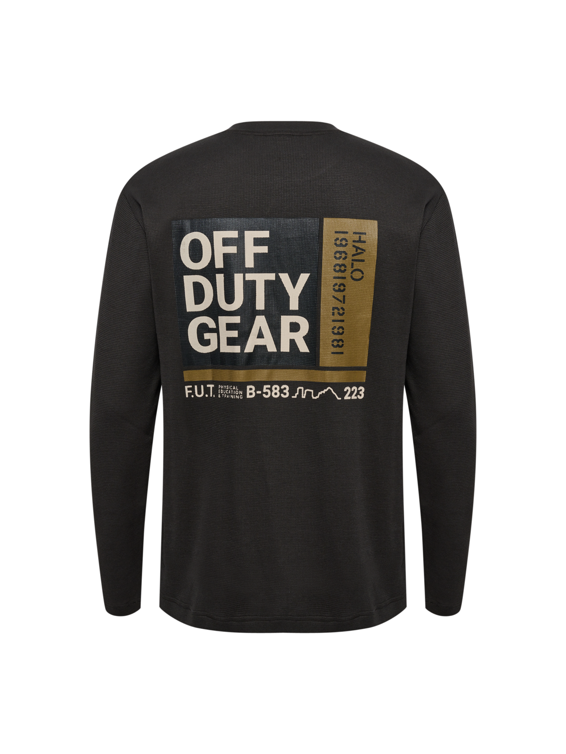 HALO GEAR WAFFLE L/S T-SHIRT 01, RAVEN, packshot