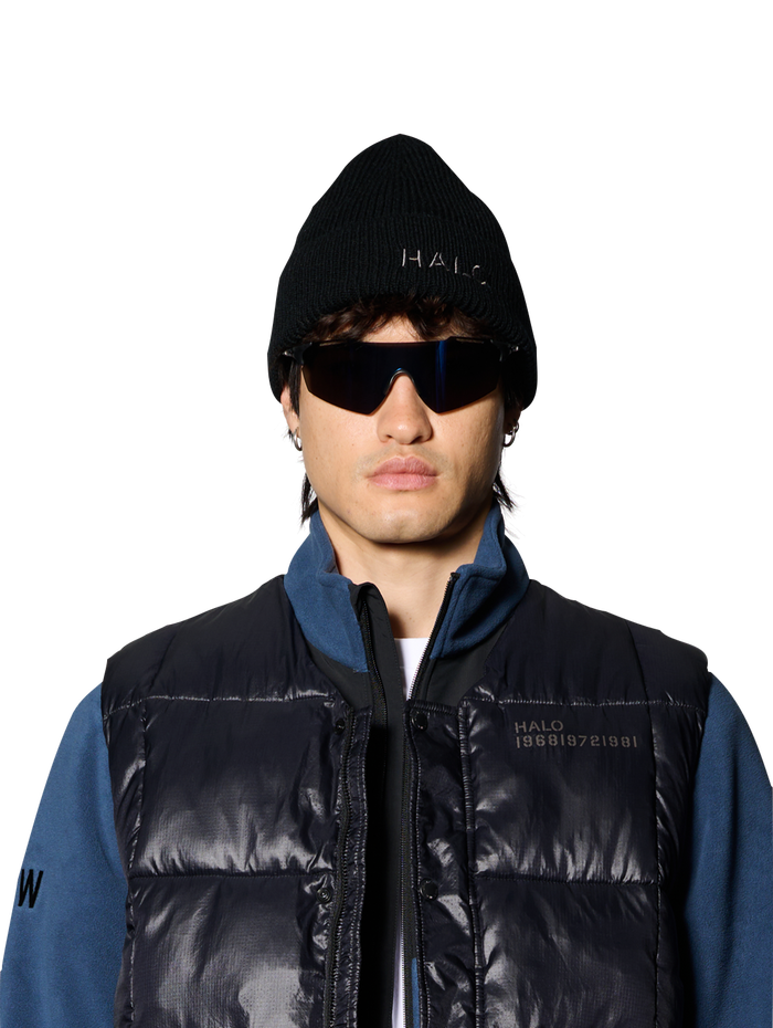 HALO WOOL MIX BEANIE, BLACK, model