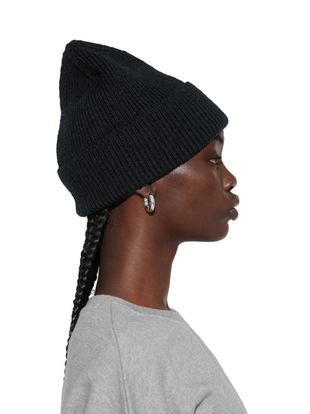 HALO WOOL MIX BEANIE, BLACK, model