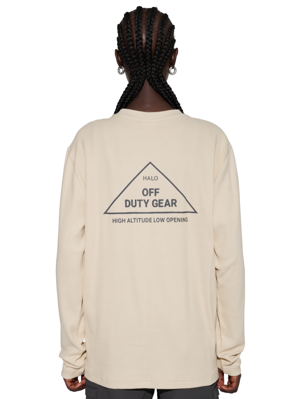 HALO GEAR WAFFLE L/S T-SHIRT, OYSTER GRAY/OYSTER GRAY, model