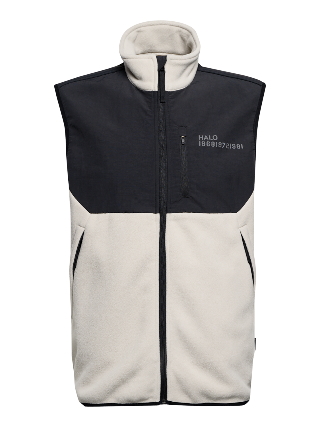 HALO BLOCKED FLEECE VEST, SILVER LINING, packshot