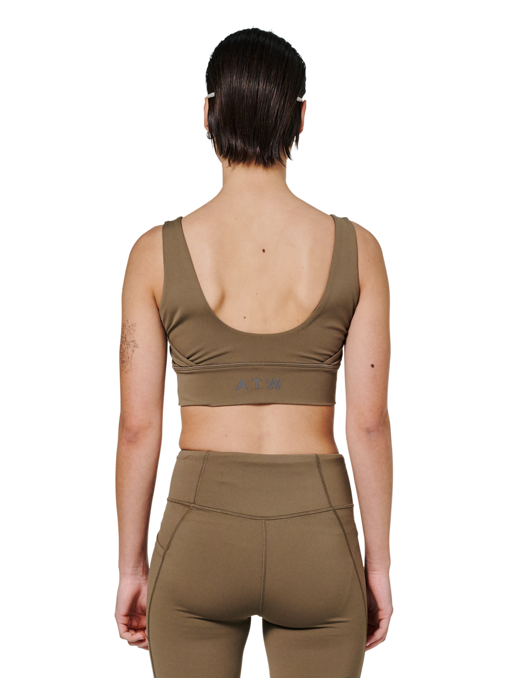 HALO WOMEN TRAINING BRA, CHOCOLATE CHIP, model