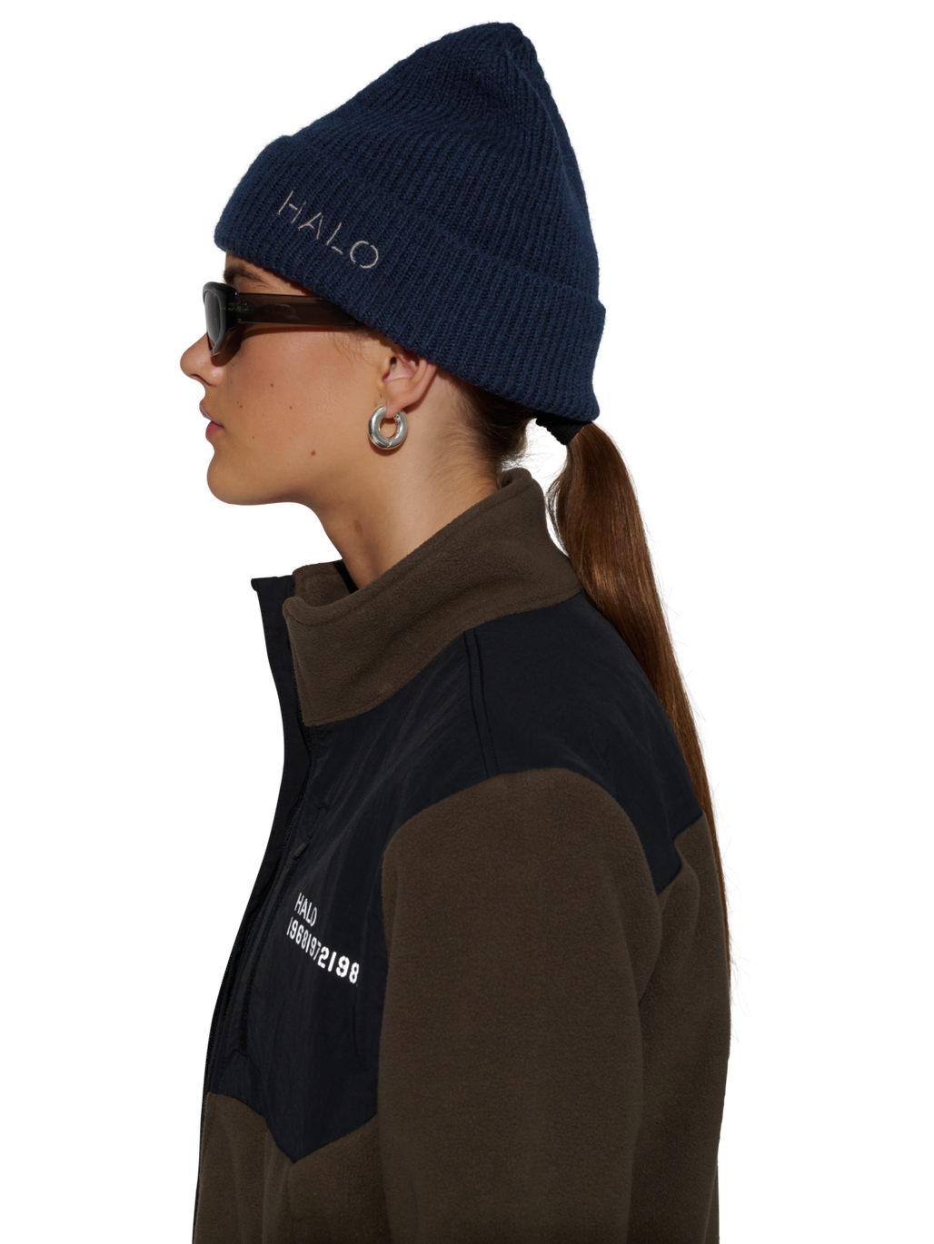 HALO WOOL MIX BEANIE, DARK SAPPHIRE, model