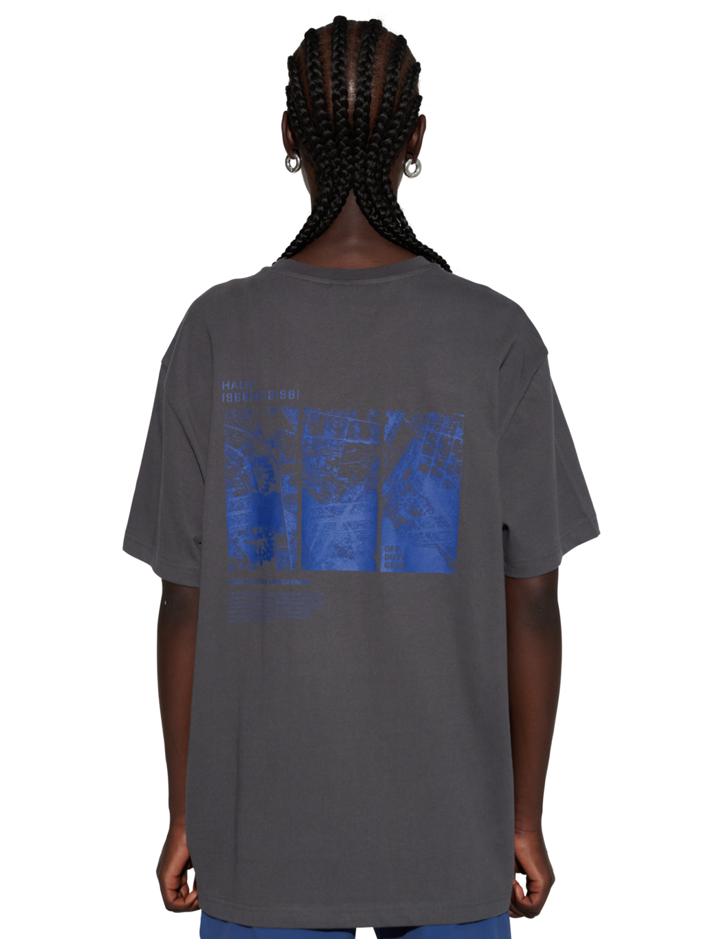 HALO MAP T-SHIRT, RAVEN, model