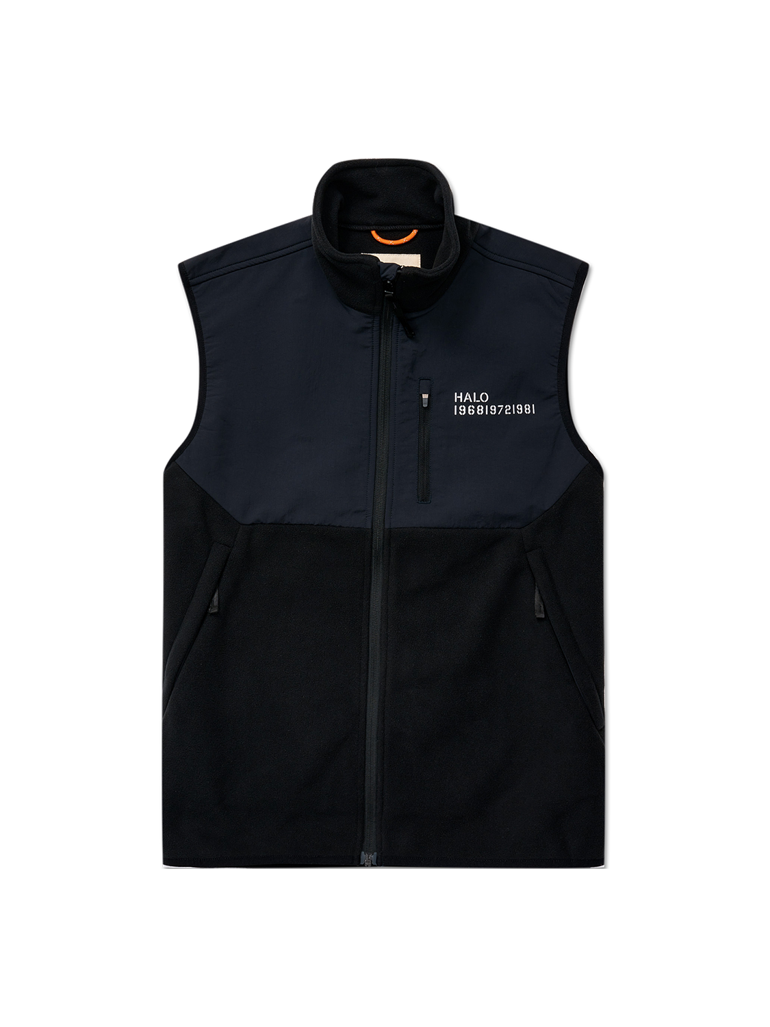 HALO BLOCKED FLEECE VEST, BLACK, packshot