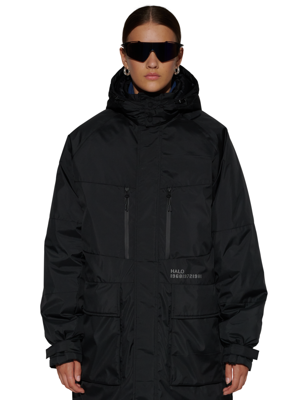 HALO SHIELD THERMOLITE PARKA, BLACK, model