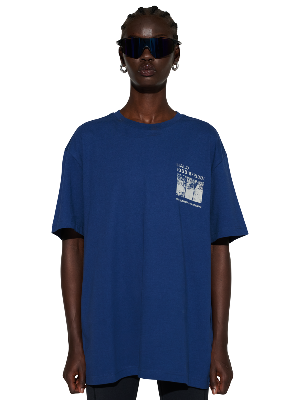 HALO MAP T-SHIRT, SARGASSO SEA, model