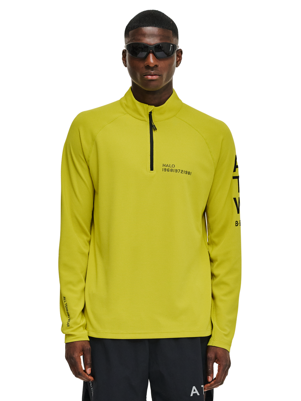 HALO SORONA HALF ZIP, WARM OLIVE, model