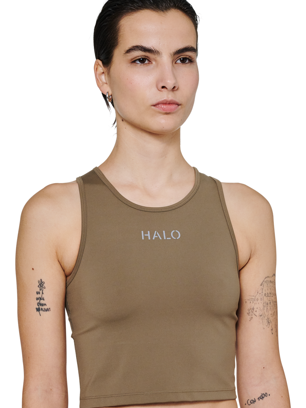 HALO WOMEN TRAINING TOP, CHOCOLATE CHIP, model
