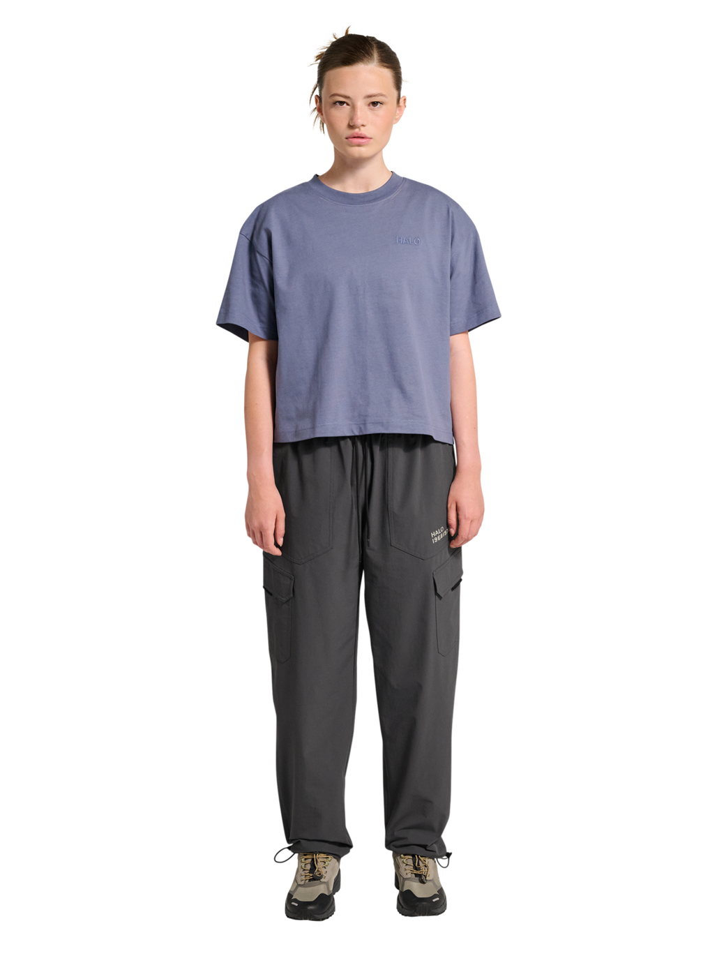 HALO TRAIL PANTS, ASPHALT, model